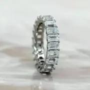 4 Ct Emerald-Cut Lab Created Diamond Eternity Band Ring 14K White Gold Plated