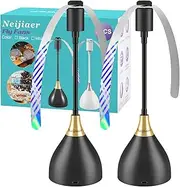 [Neijiaer] Fly Fans for Tables, Practical Fly Repellent Fan with Soft Blades, USB or Batteries Powered, Soundless and Portable Fly Fan Keeps Your Food Clean(2 Pack)