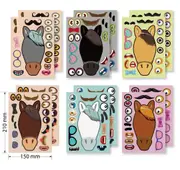 12PC Pony Horse Make a Face DIY Stickers Birthday Party Favors Lolly Loot Bag Fillers