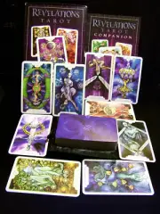 SEALED NEW! REVELATIONS TAROT CARDS & BOOK KIT VIBRANT STAINED GLASS LOOK