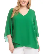 Karen Kane Plus Size Bracelet Sleeve Asymmetric Top