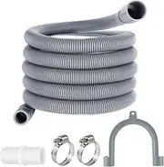 Drain Hose for Washing Machines, Waste Water Hose Extension, 3 m x 20 mm, Washing Machine Hose, Universal Waste Water Hose Extension Set for Washing Machines, Dishwashers, Dryers