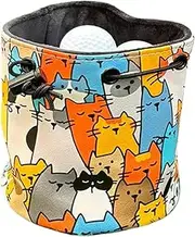 Golf Pouch Bag for Men | Store 12-18 Balls Valuables Organizer Tee Pouch - Waterproof Multi-Functional Adjustable Portable Case for Hat Clips, Practice at Driving Range, Course