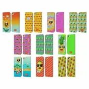 OFFICIAL emoji® HAPPY SUMMER LEATHER BOOK WALLET CASE FOR APPLE iPOD TOUCH MP3