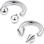 [Goerhsjie] 16/14/12/8/6/4/2g ASTM F136 Titanium Septum Ring Gauge Earrings Lip Rings Prince Albert Jewelry Internally Threaded Horseshoe Hoop Piercings for Women Men