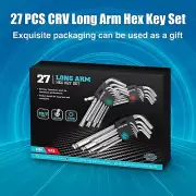 DuraTech Allen Wrench Set 27PIECE Long Arm SAE Metric Torx Star Ball End Hex Key