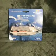 Norwegian Pull Back Action 5"Toy Cruise Ship Horn Sound Lights Dardon New Sealed