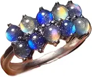[Yihuaqun] Purple color ice elongated stone light bulb non-porous bead S925 silver live ring