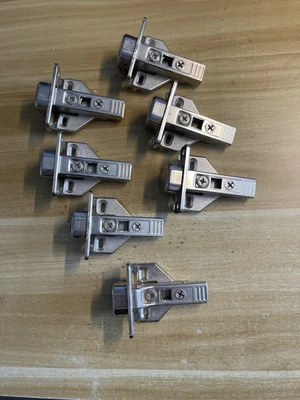 Lot Of 7 Blum 120 Degree Clip Top Full Overlay/ Self-closing Hing With Mount