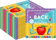 40Pcs Back to School Paper Napkins School Disposable Napkins Ruler Scales Book Apple Prints Napkin Back to School Lunch Napkin for First Day of School Party Supplies Decoration