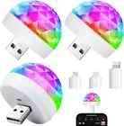 USB Mini Disco Ball Light, Sound Activated Party Light - (3 Packs)