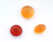 3.31 Carat 3 Freeform Round Oval Mexican Fire Opal Cabochon Gem Stone Gemstone