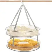 Sweater Dryer Rack,Foldable 2-Tier Sweater Dryer with Hook Drying Rack - Space Saving Laundry Flat Mesh Basket Dry Hanger for Clothes