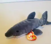 TY Beanie Babies Crunch the Shark 1996 RARE Tags With Errors