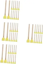 4sets Boys and Girls' Sponge Painting Brushes Round Sponges Wooden Handles Art Sponges for Home Art Classes 30pc*4