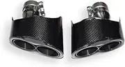 1 Pair Stainless Steel Carbon Fiber Exhaust Muffler Tube Compatible For Audi RS4 RS5 RS6 RS7 Tail Tip Tipe Throat Car Accessories Styling(Dark Grey)