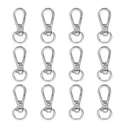 12 Pcs 1.2" Swivel Lobster Claw Clasp Keychain Buckle Clips, Silver