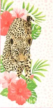 KASSAFINA BEACH COLLECTION BEACH TOWEL LEOPARD PRINT 72" x 36" NEW AUTHENTIC