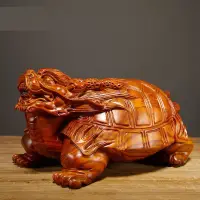 在飛比找蝦皮購物優惠-【破損包賠】黑檀木雕 龍龜擺件 實木質 瑞獸 雕刻 風水招財