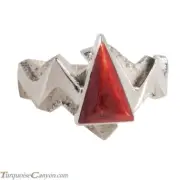 Navajo Native American Orange Shell Ring Size 9 by Ronnie Henry SKU228863