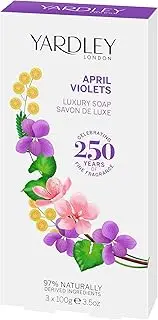 Yardley London Luxury Bar Soap Set, April Violets, 100g (Pack of 3)