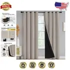 Energy-Saving Blackout Curtains - Noise Reduction, 2 Panels, 52x84 Natural Taupe