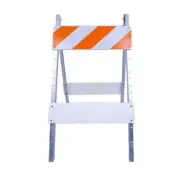 Type I Barricade 8 in Foldable Flat Durable 14-gauge Galvanized Steel and Wood