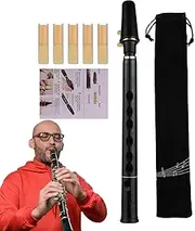 Pocket Sax, 8-Hole C Key Little Saxophone, Practice Tool for Musicians and Beginners, Woodwind Instrument with Reeds and Carrying Bag