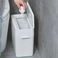 在飛比找momo購物網優惠-【Mega】北歐夾縫垃圾桶 收納桶(廚餘桶 密封防臭味)