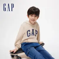 在飛比找momo購物網優惠-【GAP】男童裝 Logo帽T-米黃色(400075)