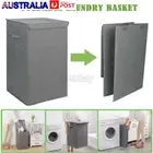 Large Laundry Basket Dirty Washing Clothes Storage Folding Bin Bag Hamper W/ Lid