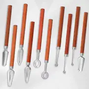 1Pc Finely Carved Sculpting Pottery Tool Wood Handle Pottery Clay DIY Craft Tool