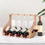 Two Layer Bamboo Red Wine Rack Freestanding Wine Storage Shelf Wine Lovers