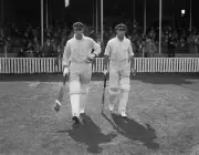 Don Bradman And Archie Jackson Coming Out 1930 Old Cricket Photo