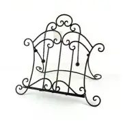 Country Kitchen Wrought Iron Recipe Book Holder Scroll Top Black