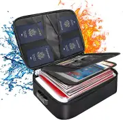 Fireproof and Waterproof Document Bag 3-Layer File Storage Case with Lock