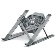 Multi-speed Adjustable Aluminum Alloy Portable Notebook Laptop Computer Cooling Stand Bracket with Fan - Multi-A Gray Bracket + Gray Fan