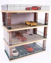 Simulation Scene Model 1:32 Car Garage Model Solid Wood Simulation Car Parking Space Model Collection Storage Decoration Parking Lot Simulation Parking lot Mode(Styles4)