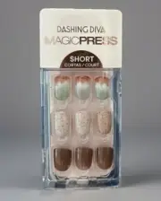 Dashing Diva IN THE RAW Magic Press On Nails Short Square Glossy