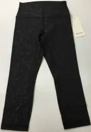Lululemon Women Align HR Crop Leggings 21” LW6AXXS SPEB Black Emboss Size 16
