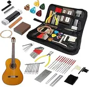 Electric Guitar Tool Kit | 72X Complete Setup and Repair Tools with Carry Bag | String Instrument Supplies for Acoustic Guitar, Includes Strings Picks Bridge Pins