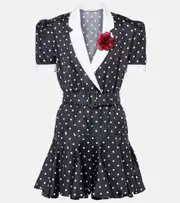 [Rodarte] Rodarte Polka Dot silk twill minidress AU 14 black