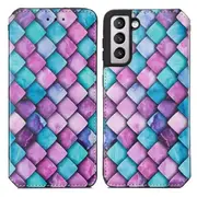 CaseNeo For Samsung Galaxy Galaxy S22+ / S22 Plus Leather Wallet Flip Case With RFID Blocking Credit Card Holder Slots Cover - Purple Square
