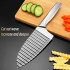 Stainless Steel Corrugated Potato Knife Kitchen Fries Chips Slicing Vegetable 7"