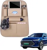 Car Back Seat Organizer, Leather Auto Seat Hanging Bag with Tissue Box & Hooks, Seat Back Protectors Kick Mats for Kids Toddler, Keep Car Vehicles Organized & Tidy