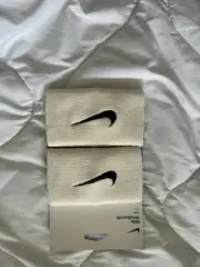 Nike Swoosh Wristbands Doublewide Tennis Dri-Fit White/Cool Grey 1 Pair
