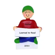 Personalized Christmas Ornament - Male Learned to Read