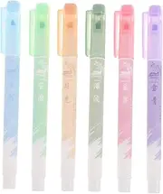 COHEALI 6pcs Glitter Highlighters Dual Tip Markers for Creative Journaling Note Taking and Art Projects Essential Home Office Supplies for Students and Professionals