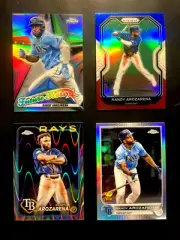 RANDY AROZARENA BASEBALL INSERT CARD LOT RWB REFRACTORS +
