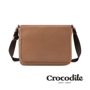 Crocodile 鱷魚皮件 男側背包 斜背包 真皮包包 Rocky2.0系列 0104-08104/06-淺咖啡